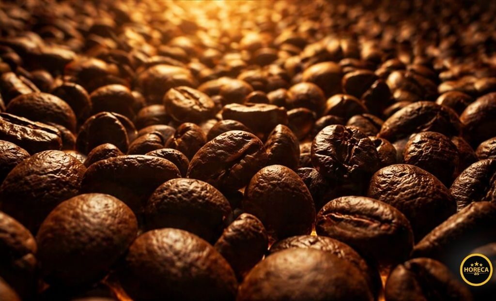 Krupni plan zrna kafe pod toplim svetlom naglašava kvalitet i poreklo premium sorti