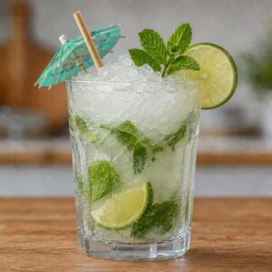 Idealan Mojito koktel sa mrvljenim ledom, nanom i limetom